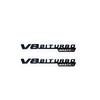 V12 BITURBO/V8 BITURBO 4MATIC+ Letter Emblem - Chrome/Black/Red Styling Fender Logo Sticker for Mercedes Benz