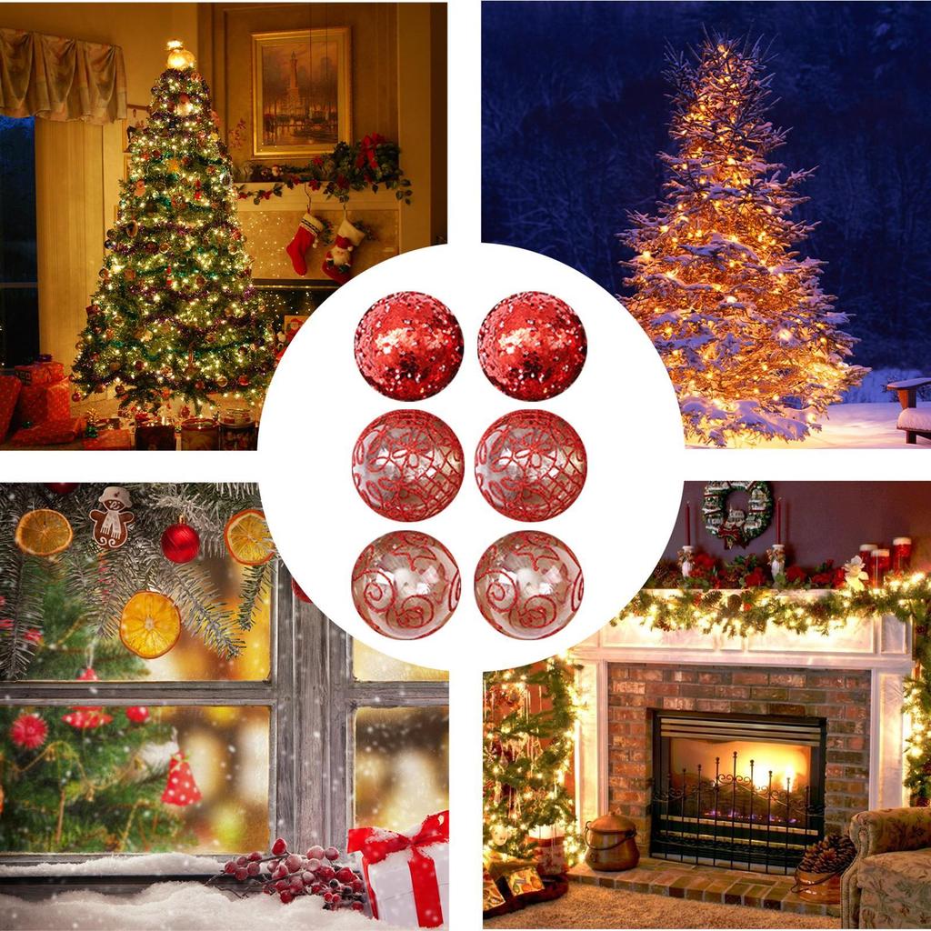 Shatterproof Christmas Ornaments Decorative Set Christmas Tree Decorations Ornament Set For Window Wall Home Cafe Hotel Mall