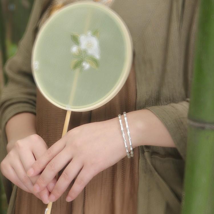 Bamboo Bracelet Women Ins Literary Small Fresh Retro Bracelet Opening Niche Hand Jewelry Gift