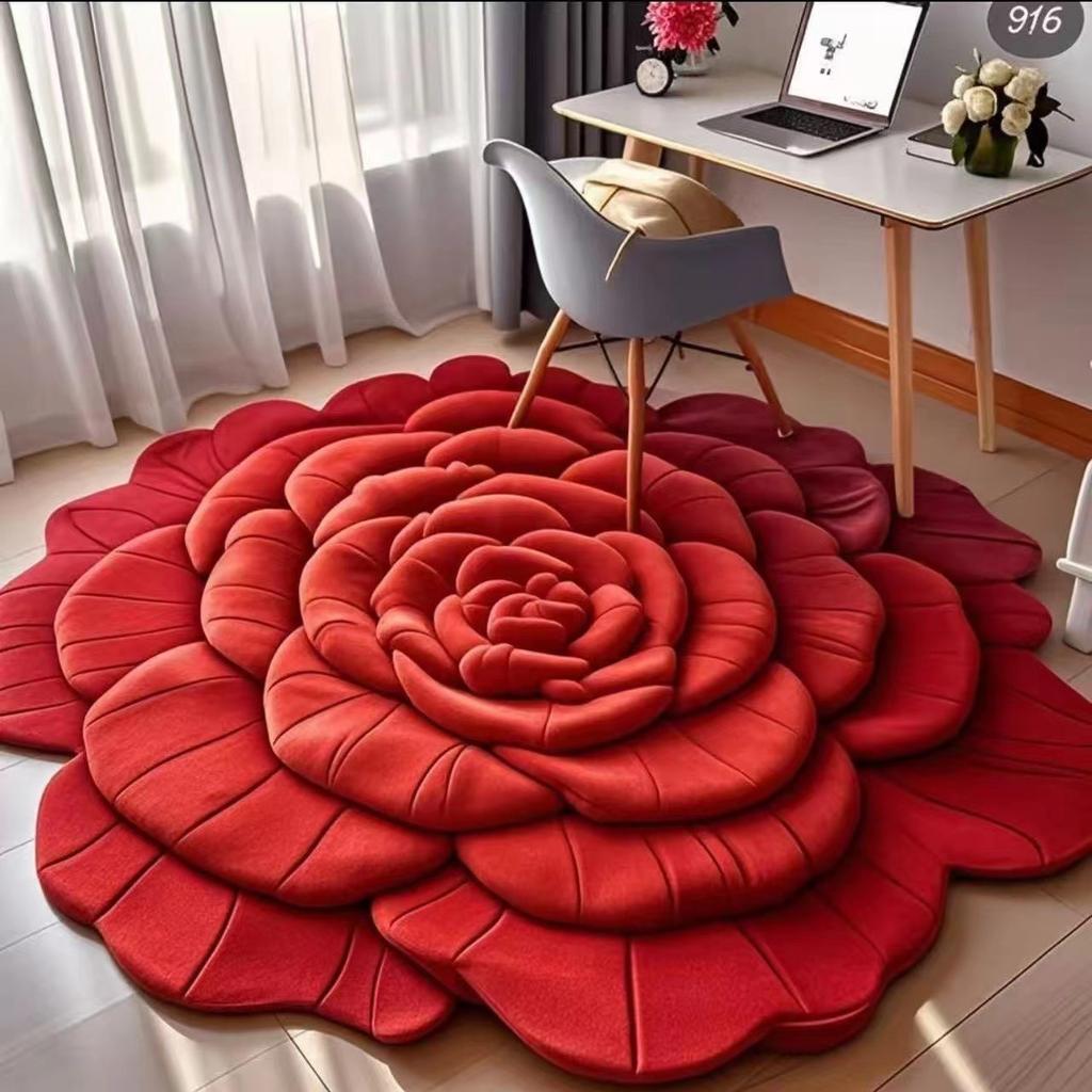 Irregular Flower Shaped Living Room Carpet Decorative Mat Bedroom Bedside Carpet Bathroom Foot Pad