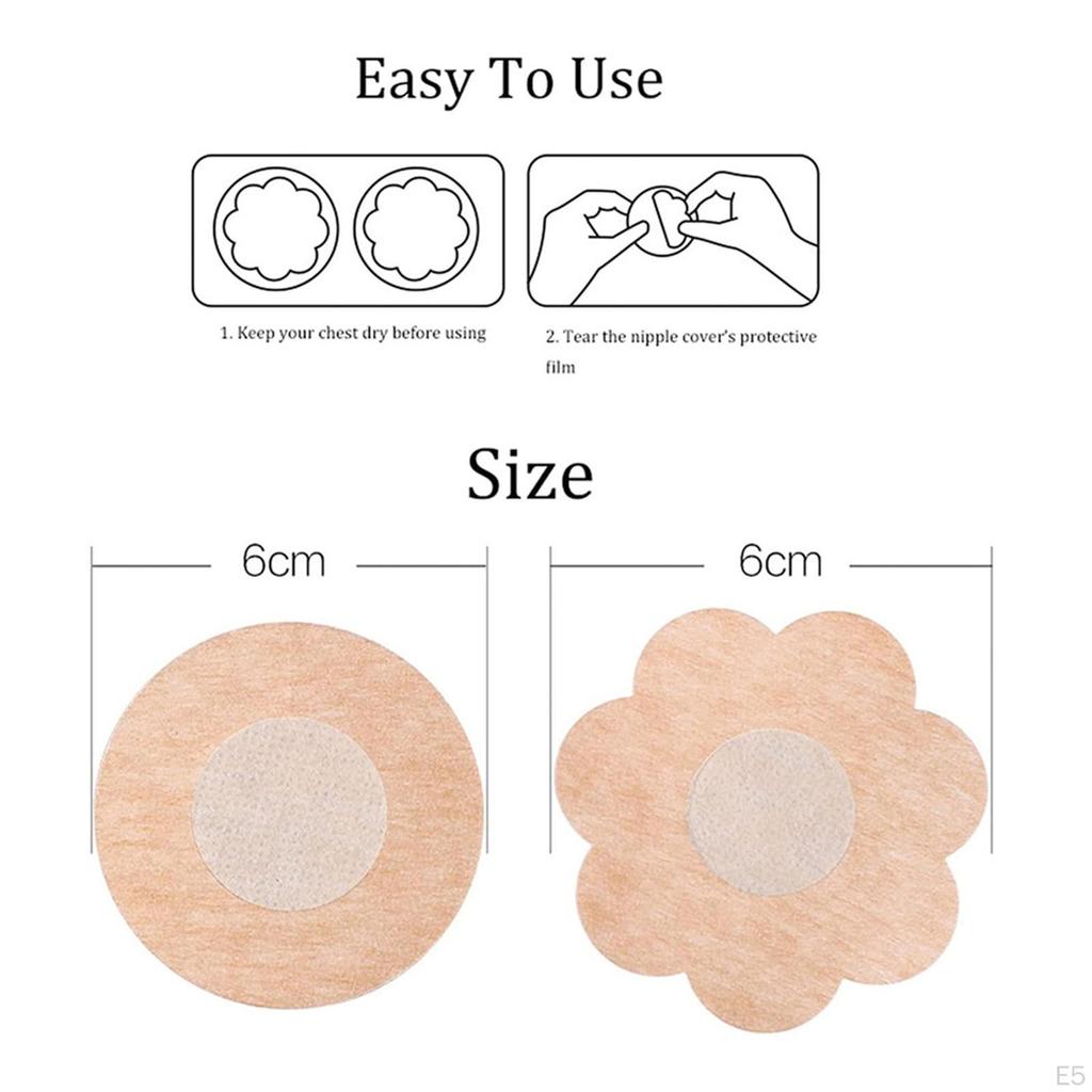 10 Pieces Chest Pasties Comfortable Plum Shaped Non Woven Fabric Underwear Backless Nipple Cover