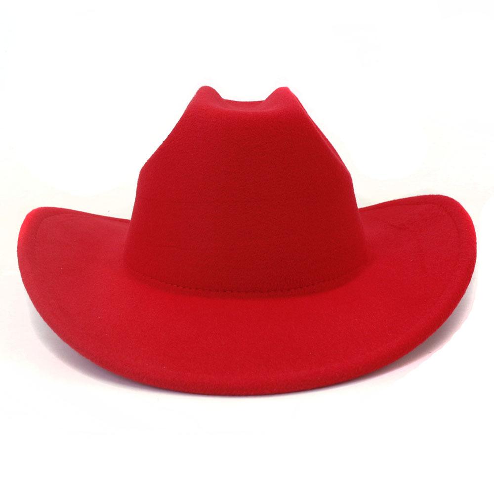 Yeni kadın erkek Yapay Yün Batı kovboy şapkası Kış Sonbahar Beyefendi Caz ​​Cowgirl Şapka Cloche Sombrero Kapaklar