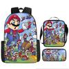 Set Zaino Cartone Animato Super Mario, Zaino Scolastico Principessa Peach, Poliestere 3 Pezzi, Zaino a Tema Gaming