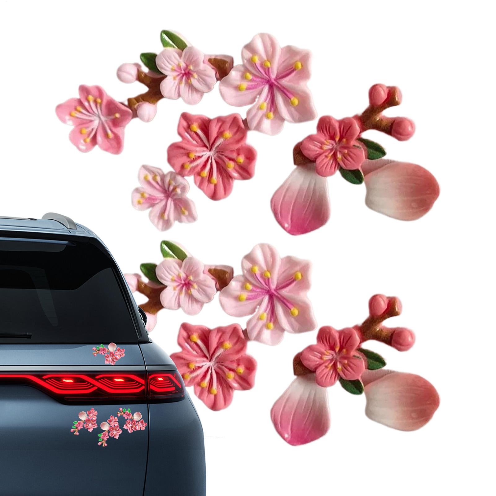 

32 Pieces 3D Cherrys Blossom Car Stickers Set DIY Adhesive Bumper Automotive Decoration Blossom Flower Car Decals CN