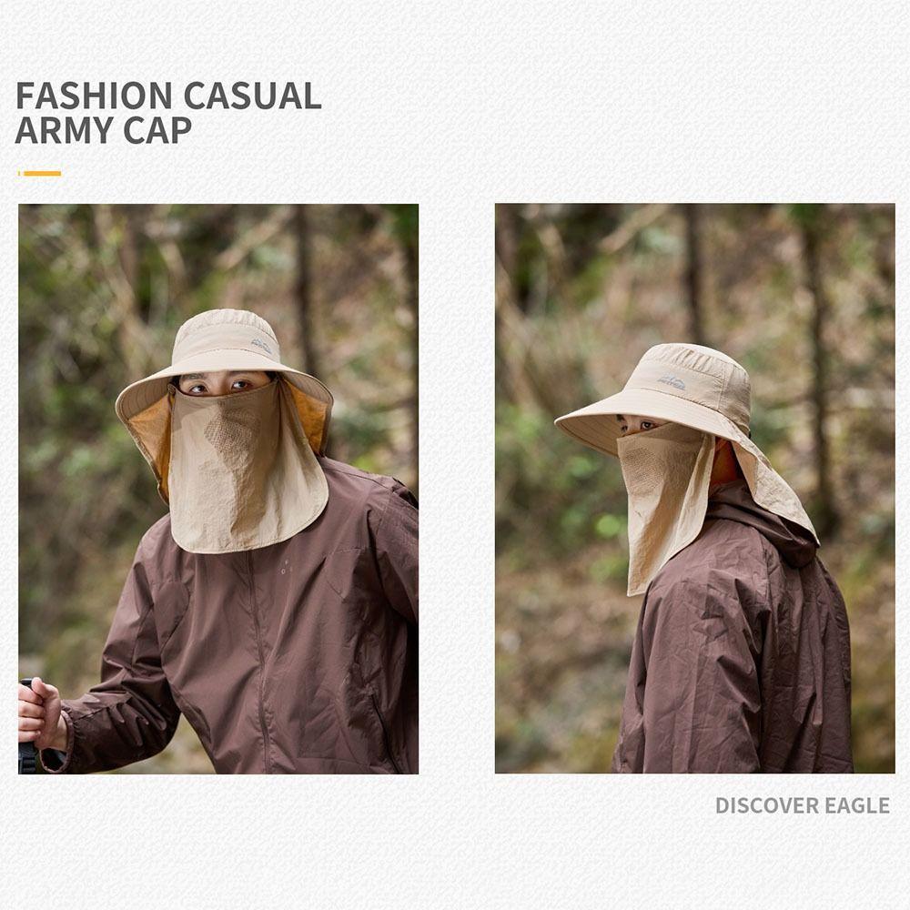 Removable Fisherman's Hat Sunscreen Face Mask Hat Fashion Male Sun Hats  Outdoor