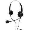 Phone Headset Dual 3.5mm Plug Binaural Adjustable Volume Wired Customer Service Headphone with Mic for PC Business