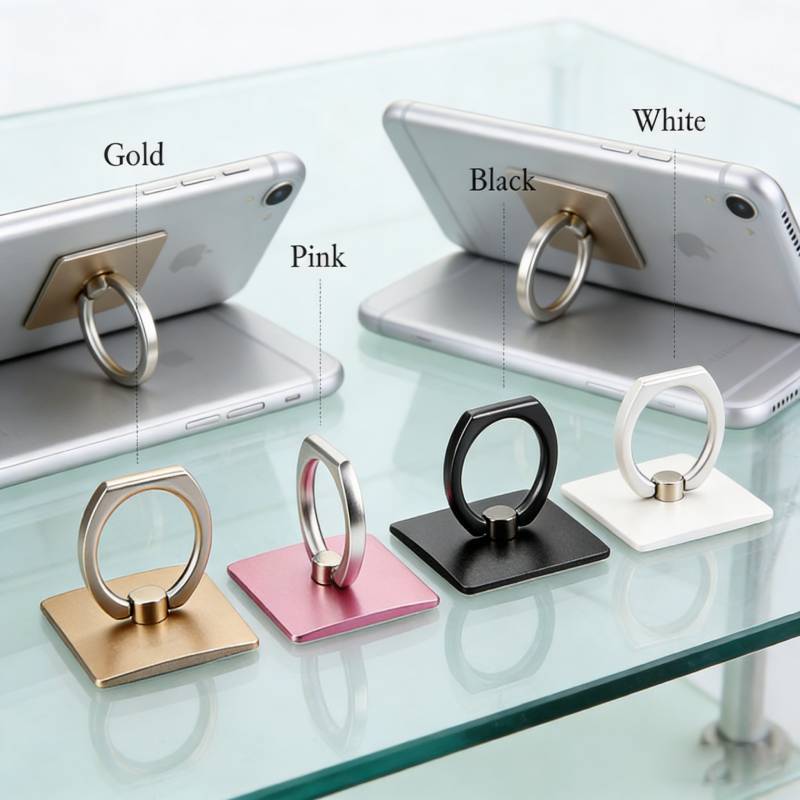 Soporte Creativo Cuadrado para Anillo de Teléfono con Anillo de Aleación de Zinc para Smartphones Universales