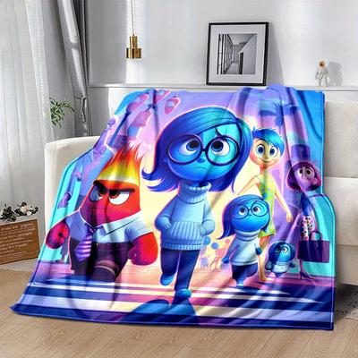 1pc Inside Out Printing Blanket - Soft, All-Season Throw for Living Room, Bedroom,Personalized Gift with Adorable Cartoon Design