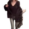 Slim Fit V-Neck Lace Trim Long-Sleeve Women's Top - Autumn Collection