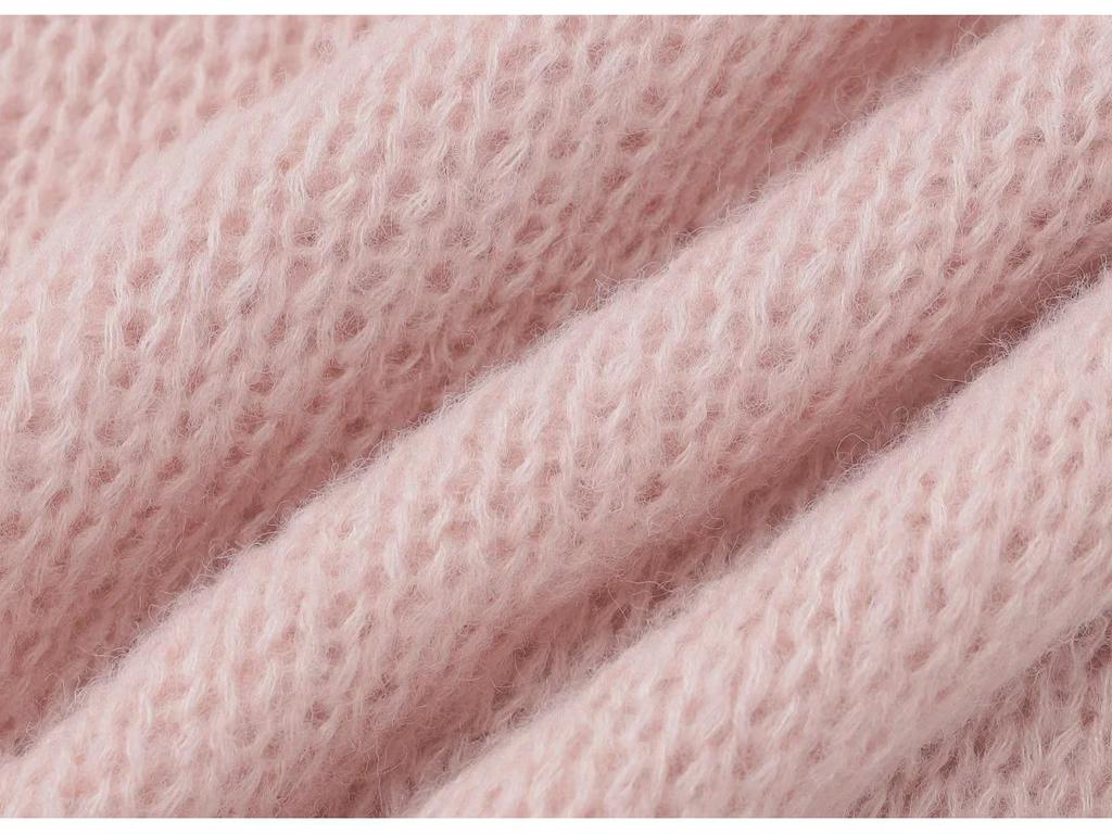 2024 Autumn Solid Color Wool Sweater: Cozy Long-Sleeved Knit with Irregular Embroidery for a Stylish Commute