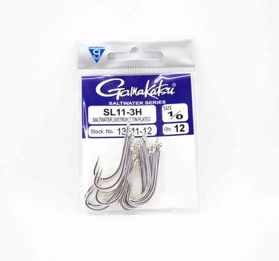 Gamakatsu 13511 SL11-3H Big Game Tin Plated Hook Size 1/0 ,12/pack (3456)