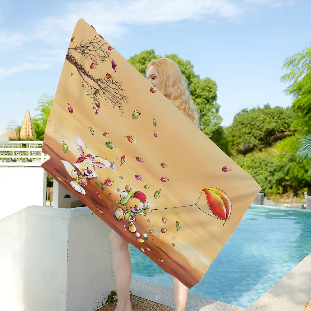 Popular Character D-Diddl Microfiber Beach Towel Absorbent Quick Dry Soft Yoga Swimming Resort Mountain Climbing Towel