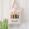 Custom Library Canvas Tote Bag Preschooler Book Bag Birthday Teacher Appreciation Gift Book Club Events Back To School Gift