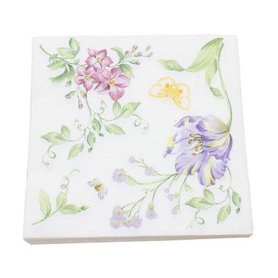 20 pièces Serviettes en papier jetables à fleurs pour décoration de mariage et de fête Haute qualité Alimentaire Râpé Papier serviette imprimé 33x33cm