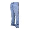 Men's Vintage Jeans Casual Straight Mid Waist Denim Pants Distressed Washed Trousers with Pockets for Streetwear Travel