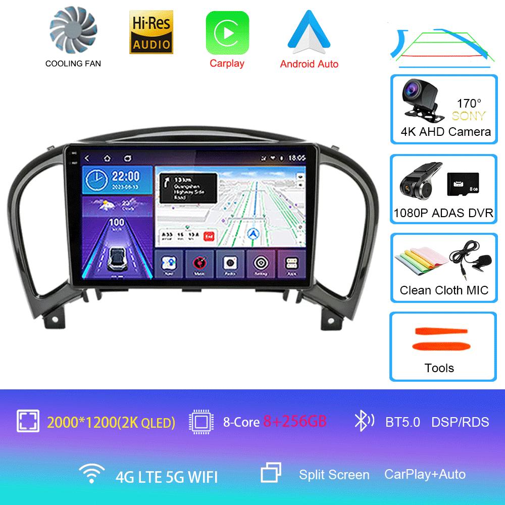 Android 14 Video Player Carplay Auto For Nissan Juke YF15 2010 - 2014 Multimedia Car Radio WIFi+4G DSP 2 DIN Touch Screen