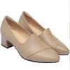 Fashion Women's High Heels Fashion Pumps Shoes Woman Genuine Leather Casual Single Shoes Comfortable Thick Heel Mother Shoes