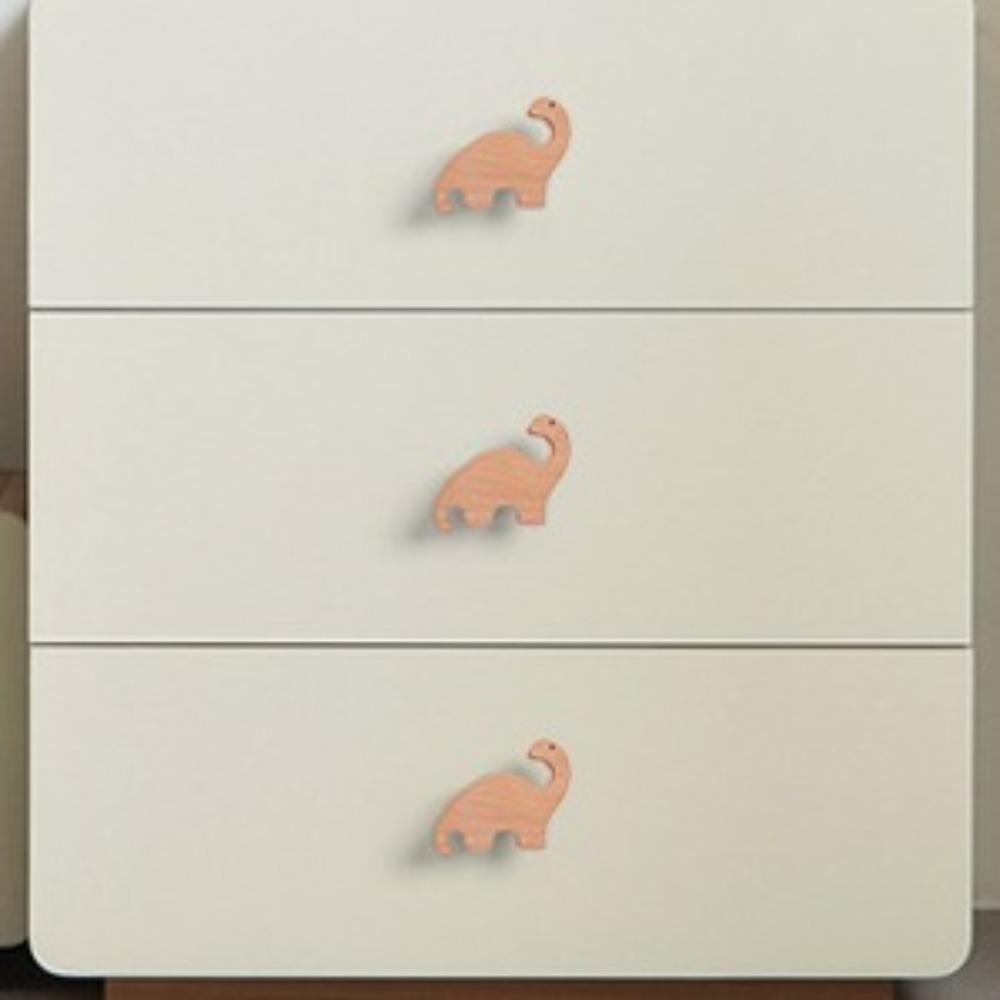 Cute Hook Animal Wood Furniture Handles Dinosaur Cabinets Drawers Knobs Kitchen