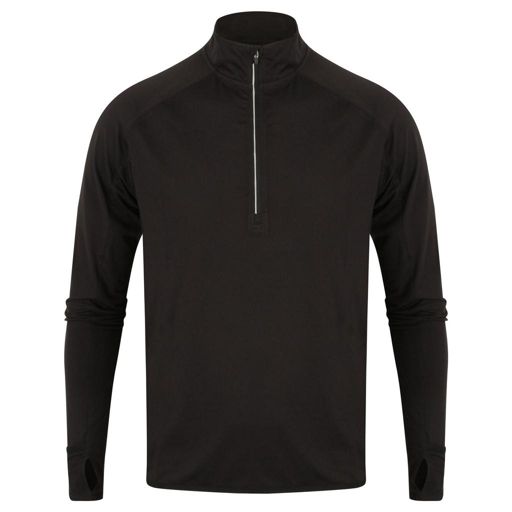 Tombo Mens Long Sleeve Zip Neck Performance Top