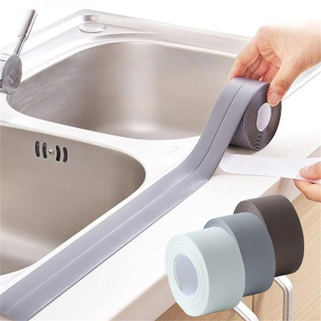 Bathtub Wall Sealing Caulking Strip Pe Self Adhesive Waterproof Sealing Tape Strip Caulking Sealant Decorative Strip