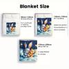 1pc Sleeping Bunny and Teddy Bear Starry Night Fleece Blanket Flannel Throw Cute Kids Bedding Soft Comforter for Children Room