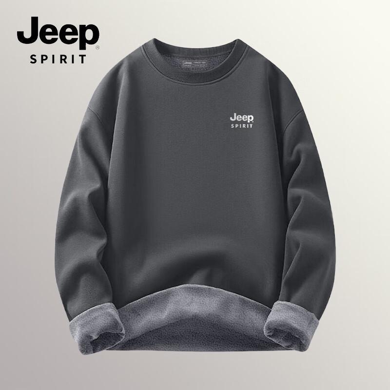 

JEEP SPIRIT Men s Winter Warm Fleece Crewneck Sweatshirt L