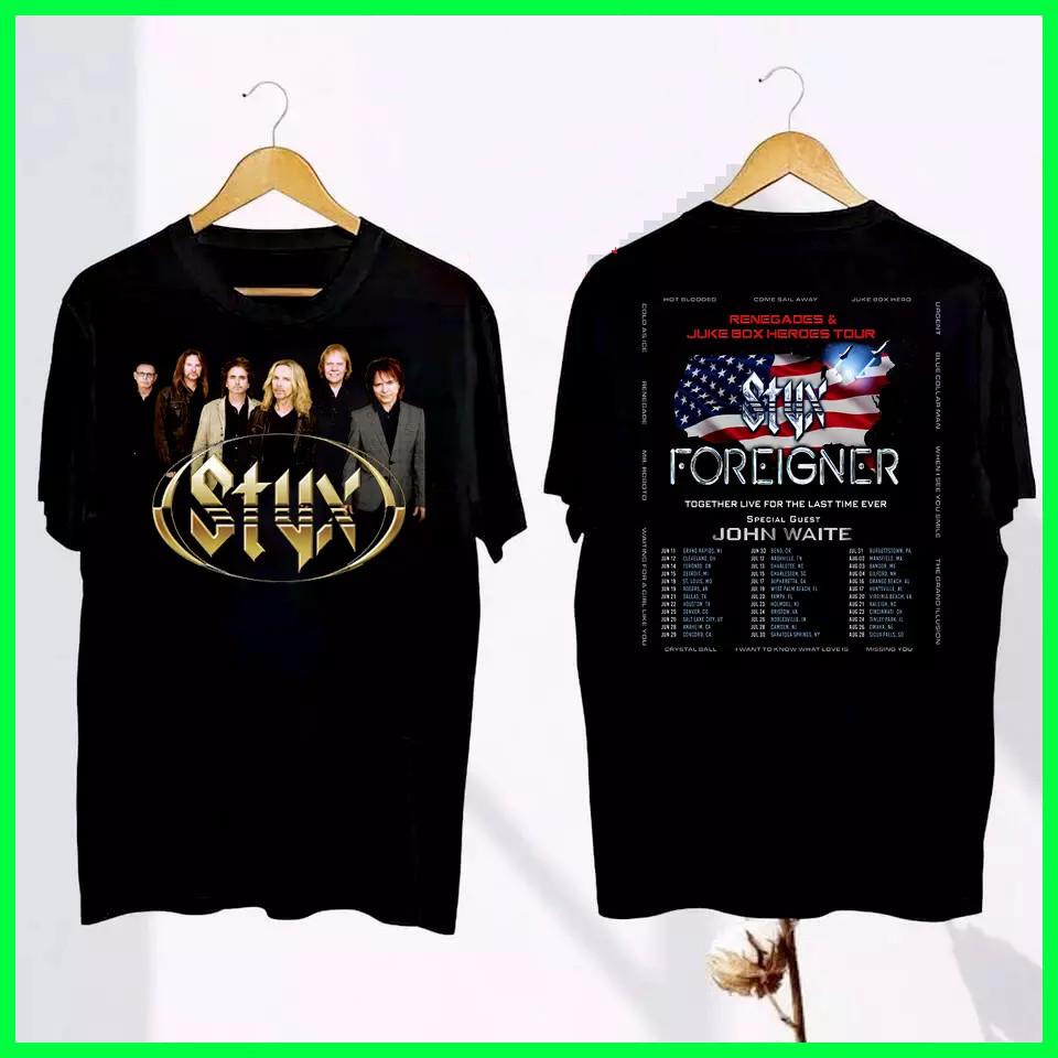 

Foreigner and Styx Tour 2024 Unisex T-shirt 2SIDED. XL