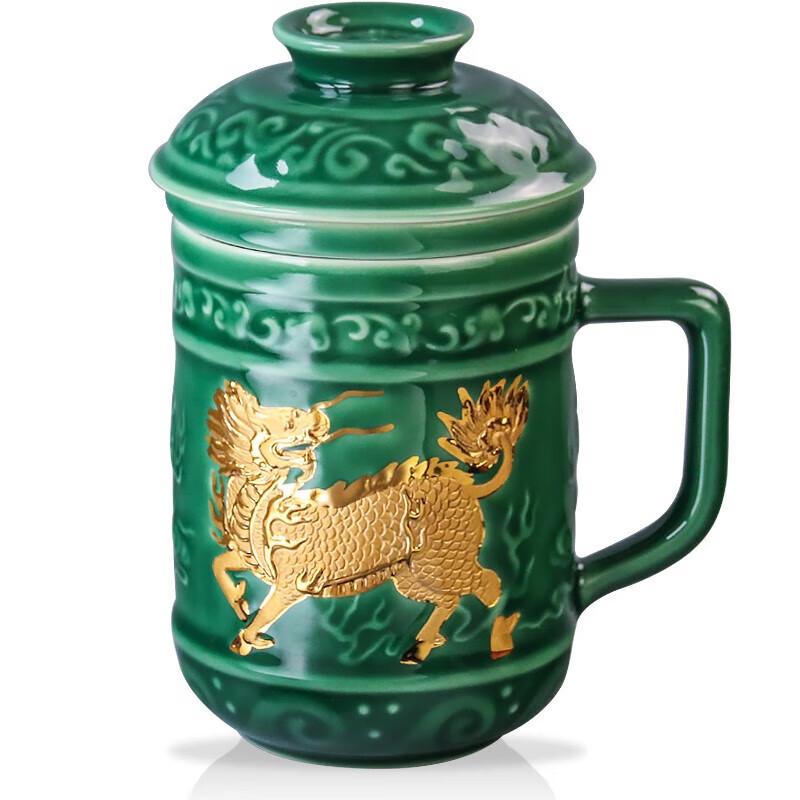 Qian Tang Xuan Living Ceramic Kirin Auspicious Tea Cup Gift Set