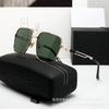 New square metal double beam polarized sunglasses men's and women's fashion UV-proof sunglasses trendy driving glasses