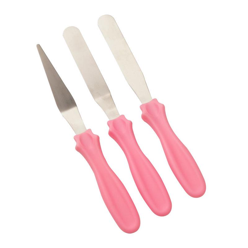 

3Pcs Cake Cream Spatulas Set Stainless Steel Small Cranked and Angled Spatula Cake Decorating Tool Palette Kit DIY Baking Tool