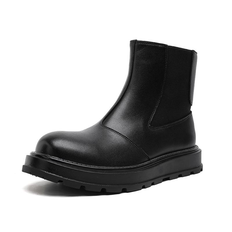 

Мужские новые ботинки Мартин осень и зима бархатные большеголовые толстая подошва увеличивающие рост повседневные универсальные ботинки с высоким верхом 22725-R 38 чёрный