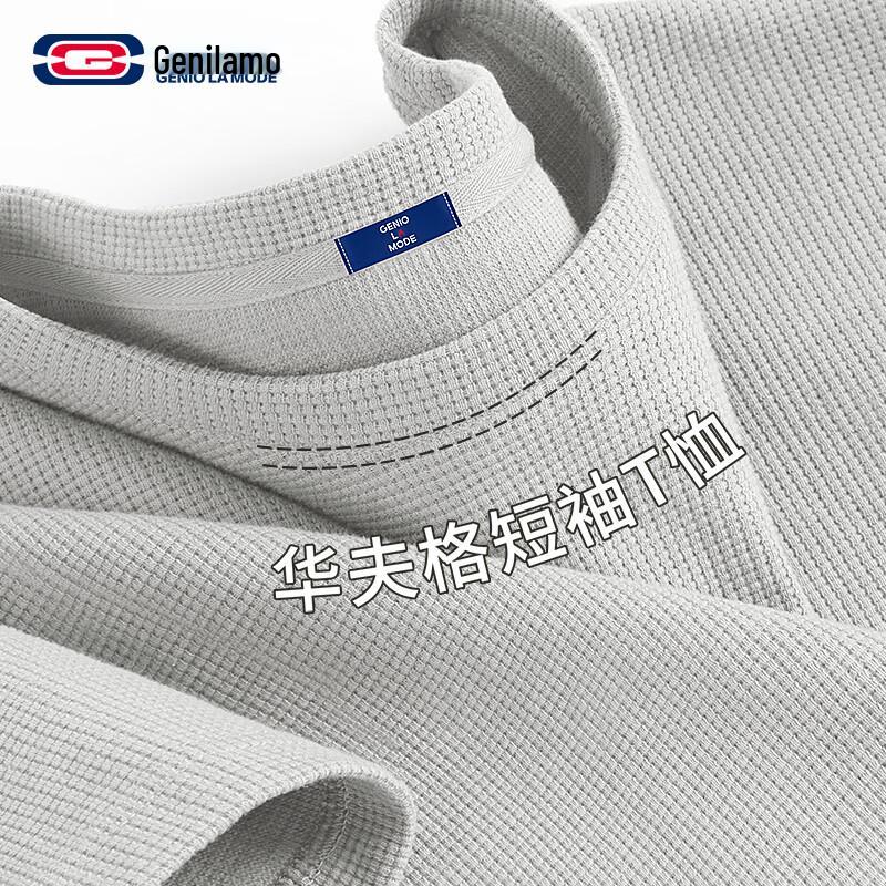 GENIOLAMODE Men s Loose Heavy Waffle Knit Short Sleeve T-Shirt 2XL