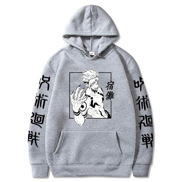 Anime Jujutsu Kaisen T Shirt Ryōmen Sukuna Cosplay Tops Japanese Harajuk Printed Streetwear Fleece Pullover Sport Jogging Hoodie