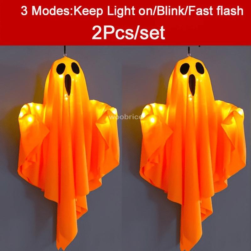 LED Halloween Decorations Hanging Ghost Lights Glowing Wizard Lamp for Bar Party Dress Up Haunted House Horror Props