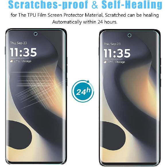 2Pack for Motorola Edge 2024 Privacy Tempered Glass Screen Protector, Ultra HD Tempered Glass Film, Anti-Spy, 9H Hardness, Anti-Scratch, Bubble Free,