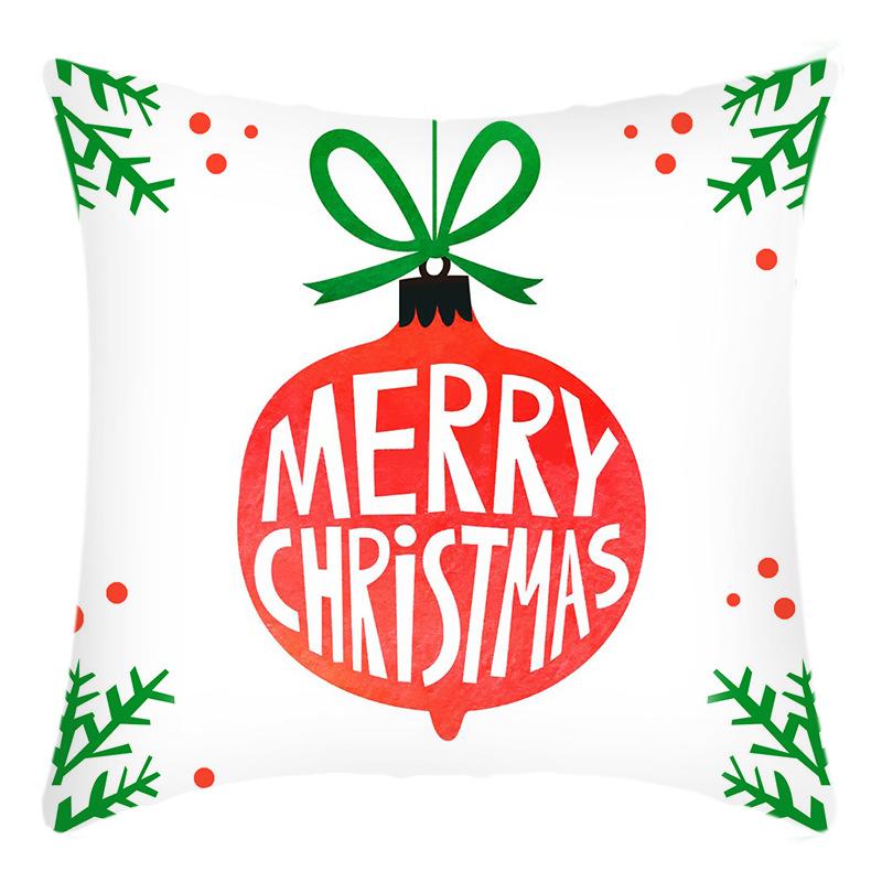 New Christmas Elk Santa Christmas Tree Egg Print Pillow Home Sofa Cushion Cover