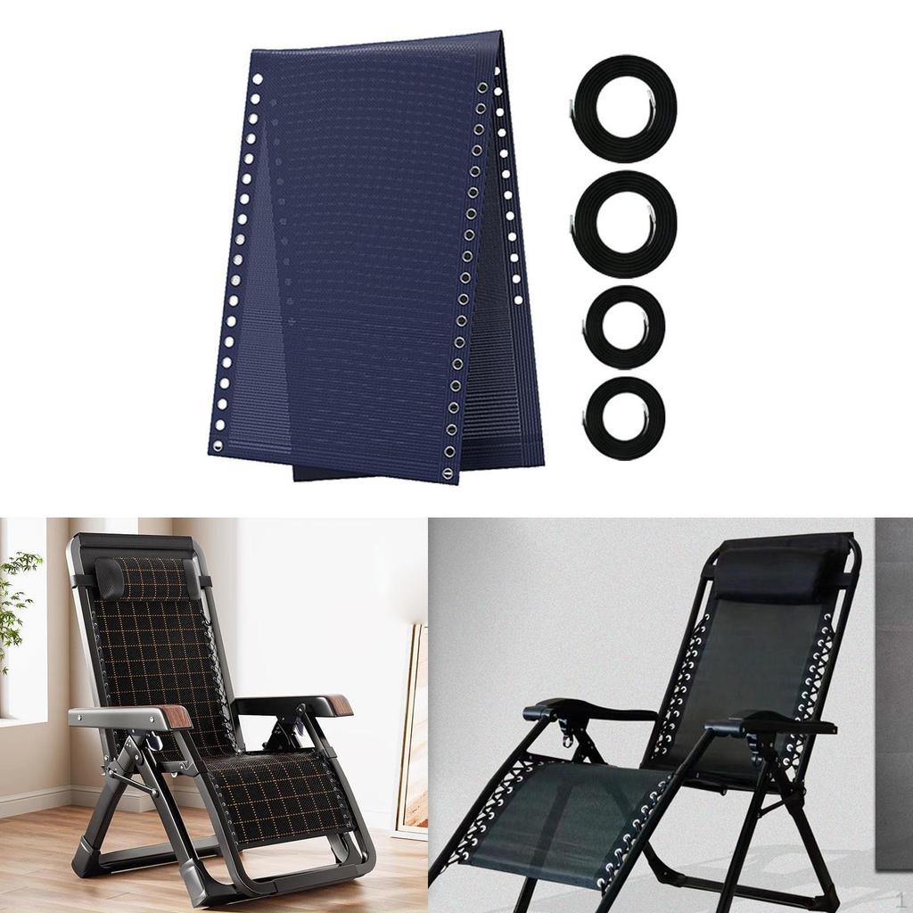 Recliners Chair Replacement Outdoor Folding Mesh Parts with 4 Bungee Cords for Lounge