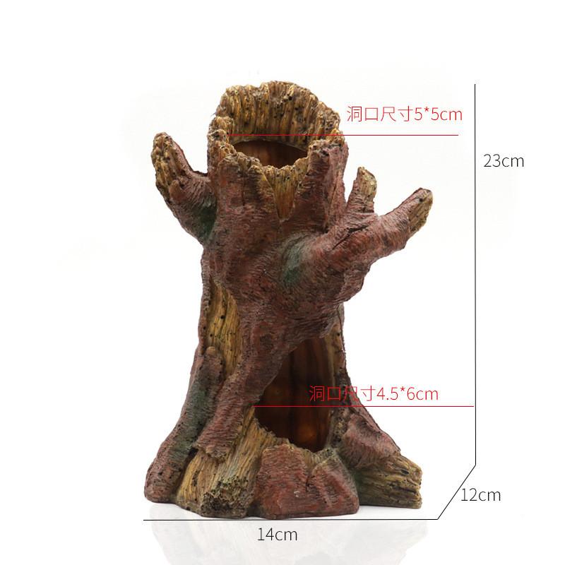 Creative Resin Breeding Hiding Cave Simulation Shrimp Cave House Props Tree House Shelter Crafts Arts for Aquarium Landscaping
