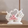 Ceramic Swan Decorative Sculpture Romantic Tabletop Ornament Delicate