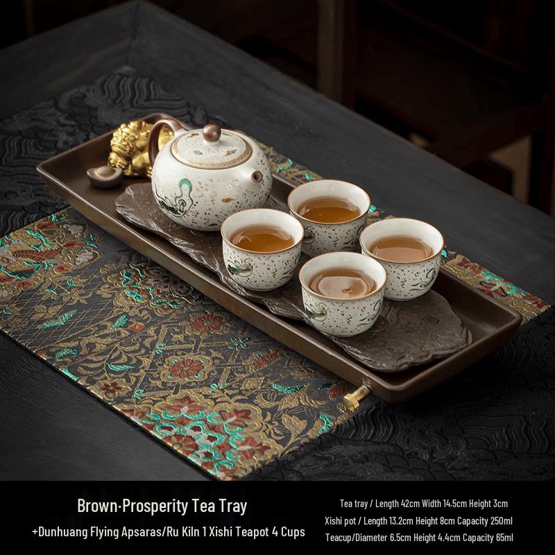 Ru Kiln Flying Apsaras Ceramic Tea Set