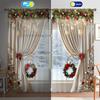 Set Of 2 Christmas Printed Curtains Suitable Home Decoration Bedrooms Living Rooms Luxury Made Polyester Great Room Window Treatment