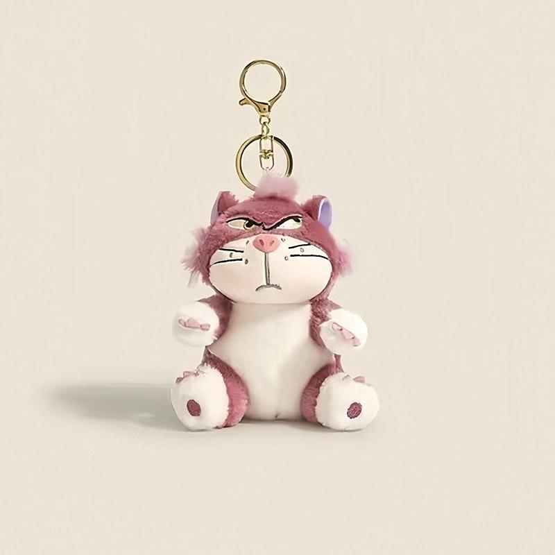 Non-Toxic Funny Lucifer Cat Keychain Plush Pendant Creative Cross-Eyed Kitten Bag Pendant Doll Small Doll 12Cm