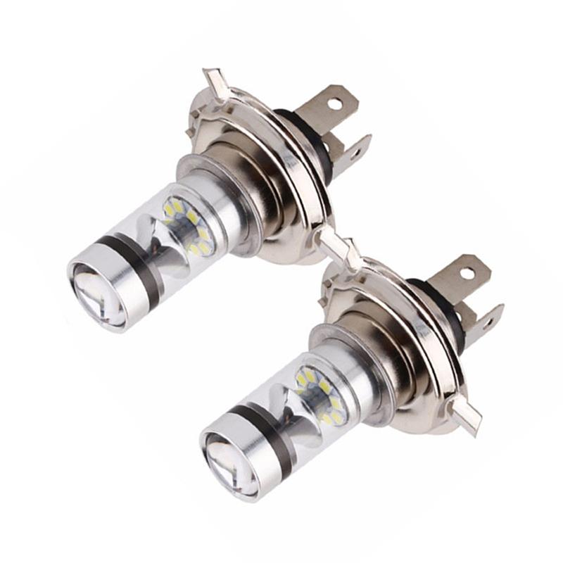 H4 100W 20Led Lampadina Abbagliante/Anabbagliante Hid 6000K Bianco Faro Moto Alta Potenza