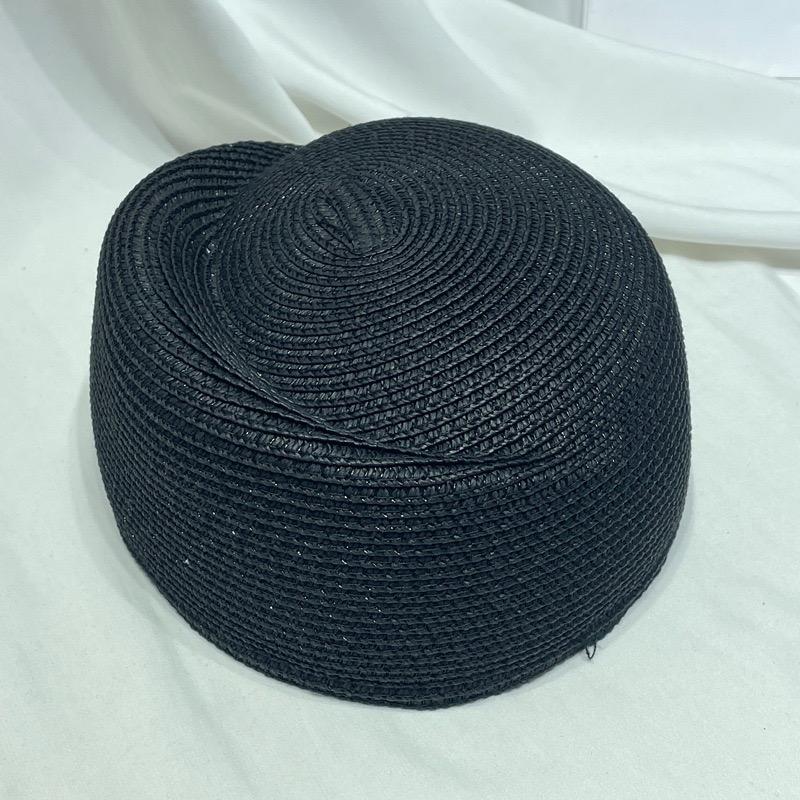 

New Summer Paper Straw Beret Women Hat Fedora Sun Cap Millinery Fascinator Hostess Pillbox Hat Base Hat Designer Bonnet Enfant 54-58cm чорний
