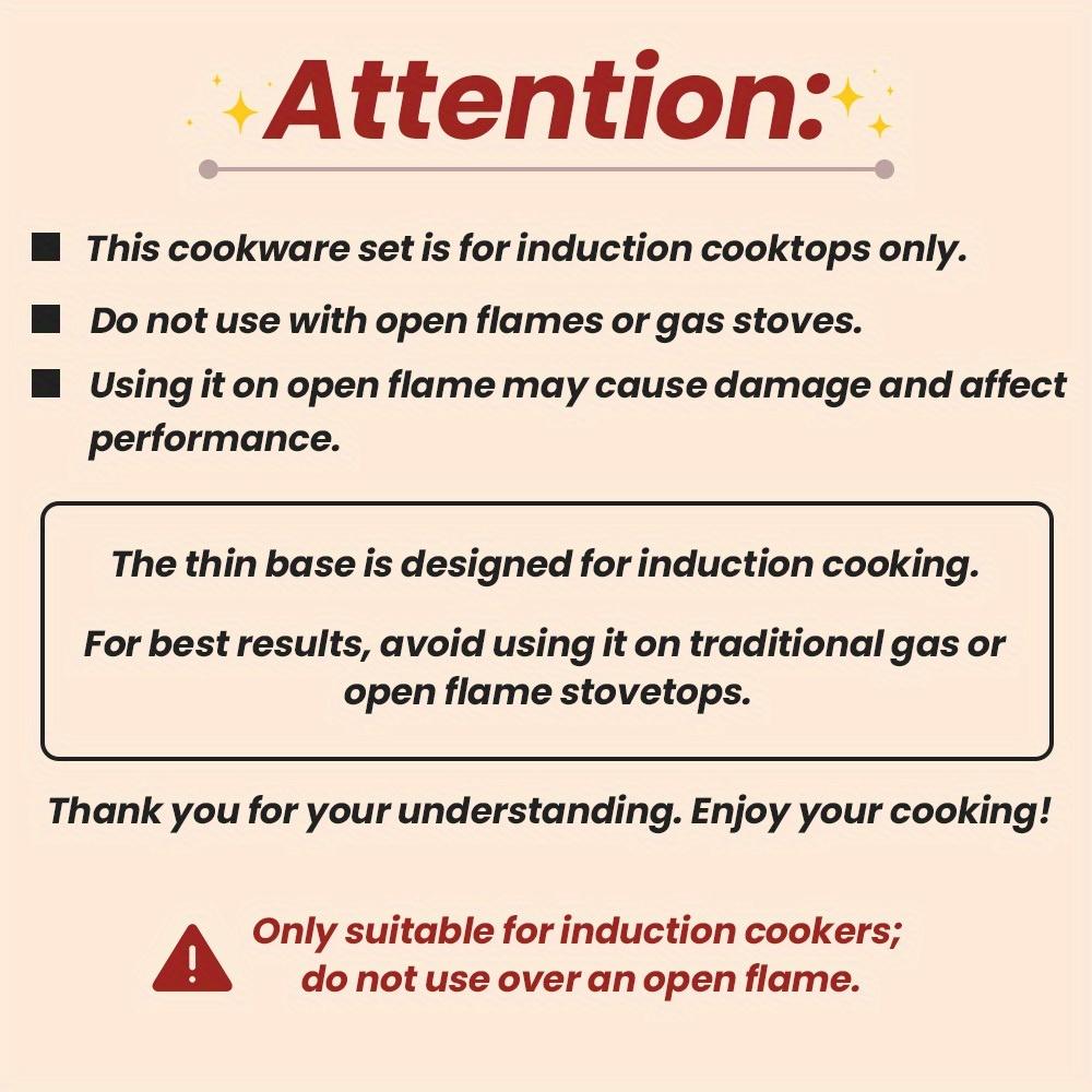 12-Piece Nonstick Fry Pan Set - Stainless Steel Induction Cookware for Gas/Electric, Heat-Resistant Skillet & Saucepan Combo