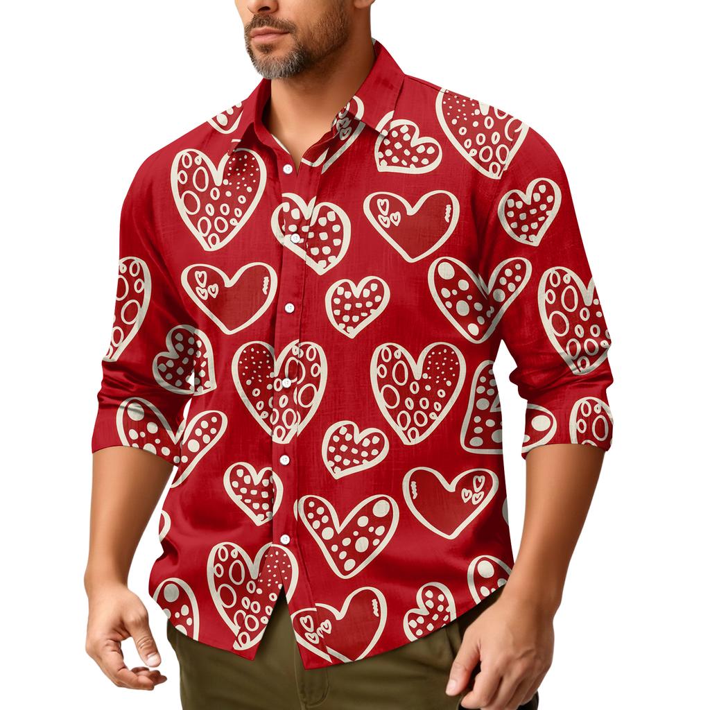 Lässiges, locker sitzendes Langarmhemd für Herren, modisches Revershemd