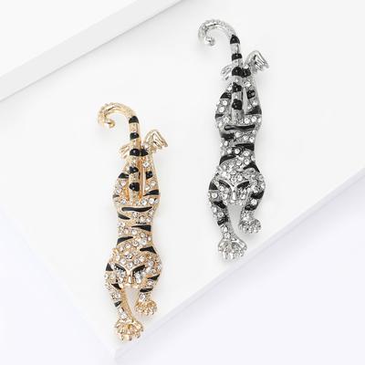 Klassische Strass-Tiger-Broschen für Damen Unisex Tier-Anstecker Event Party Luxusgeschenke Rucksack-Dekoration Kleiderzubehör