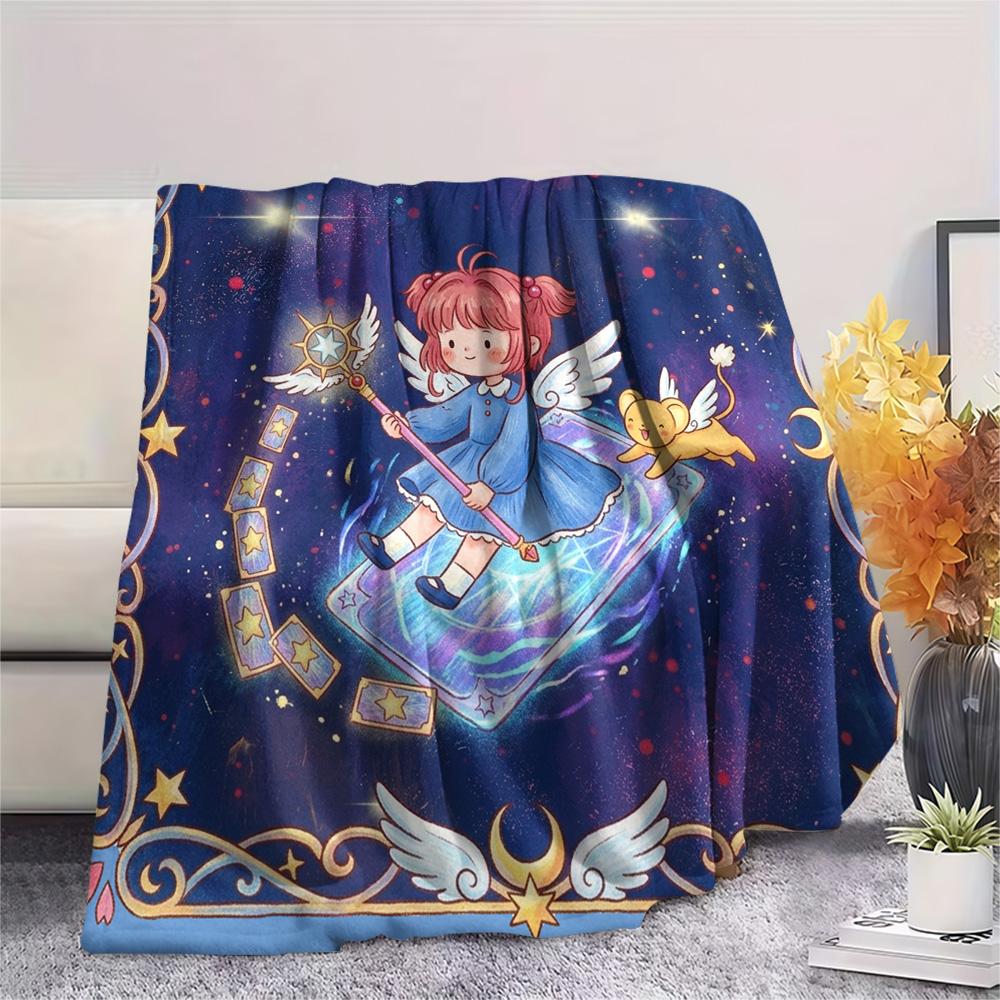 Cardcaptor Sakura Print Flannel Blanket, Ultra Soft High Quality All Seasons Warm Throw, Home Decor Cozy Blanket, Perfect Christmas Gift