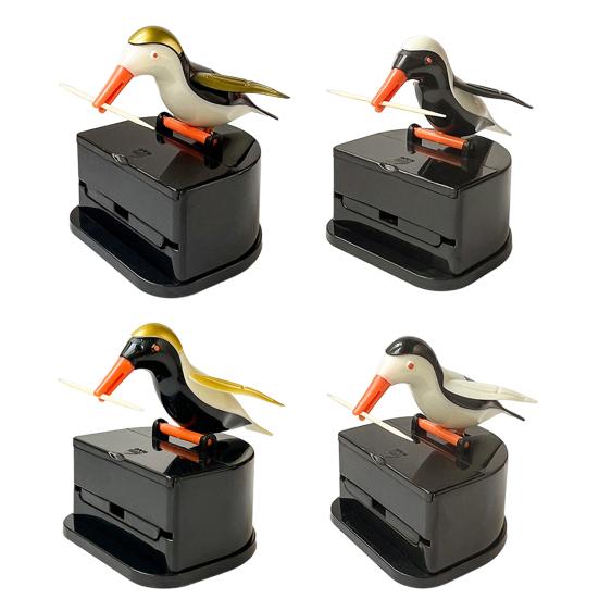 Fågel Tandpetare Dispenser Press Hackspett Tandpetare Hållare Bärbar Hem Kontor Restaurang Skrivbord Automatisk