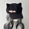 Women'S Cat'S Ears Harajuku Gothic Lolita Beret Y2K Girls' Steampunk Punk Zipper Handmade Sun Hat Cap